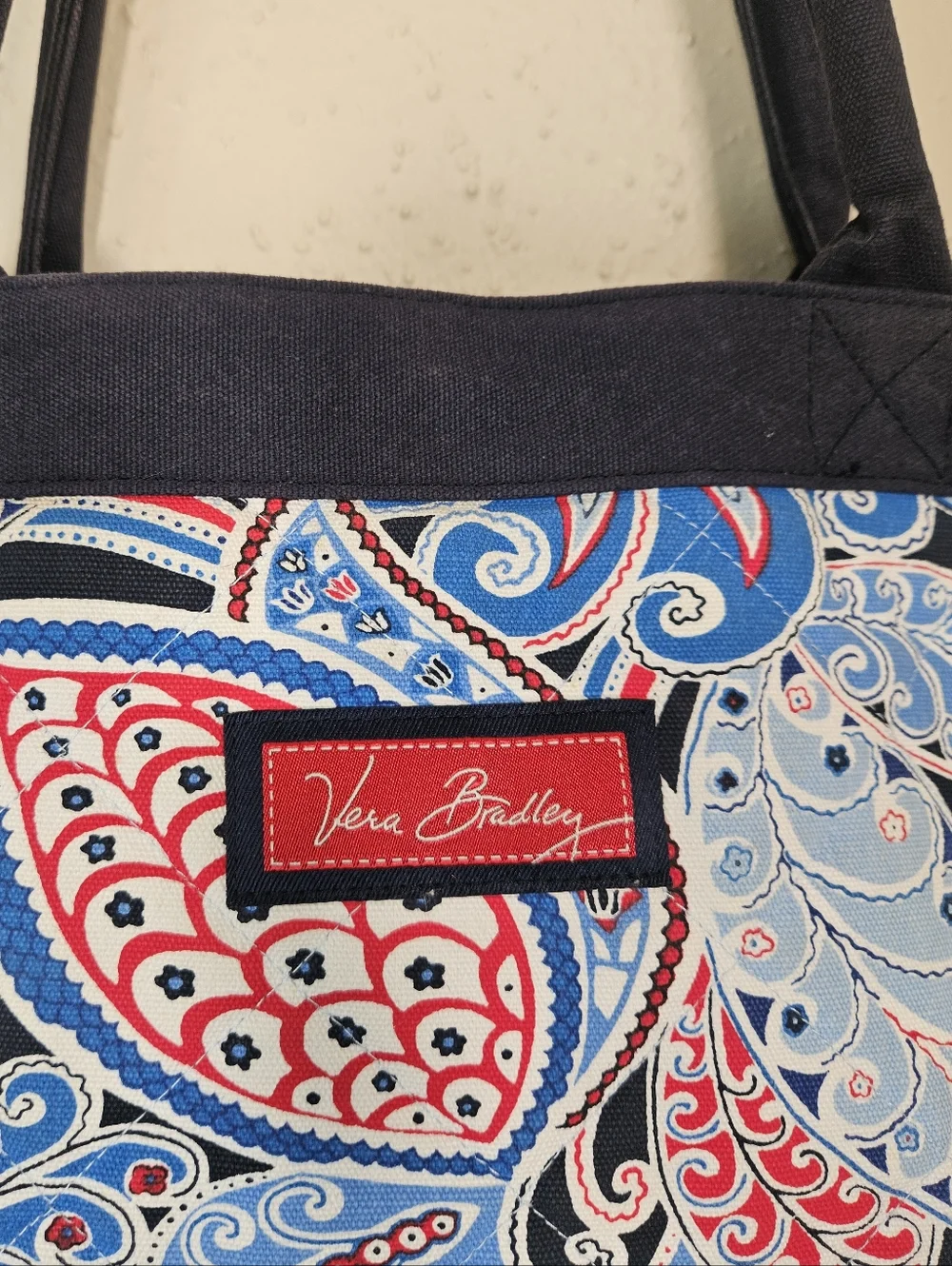 Vera Bradley Seaside Paisley Port Tote Large Quilted Cotton Travel Shoulder Bag